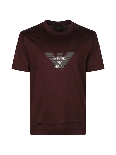 Scurt tricou Emporio Armani cu imagine roșu