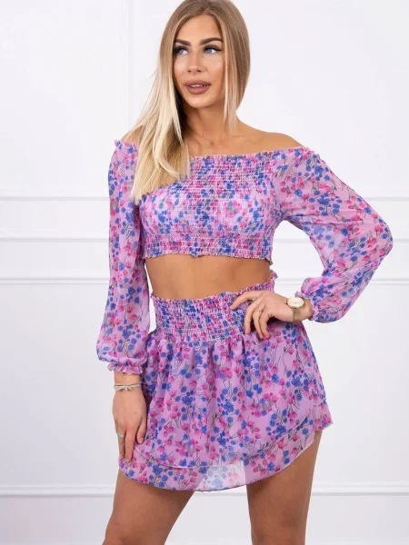 Sportski komplet Kesi s cvjetnim printom ljubičasta