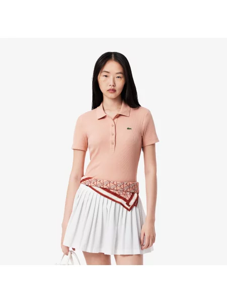 Lacoste поло Slim Fit рожеве