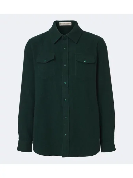 Cămașă God's True Cashmere din cașmir verde