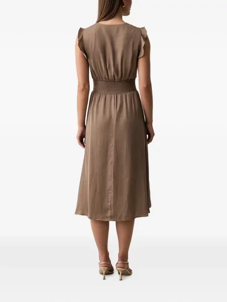 Rochie midi Morgan cu volane maro