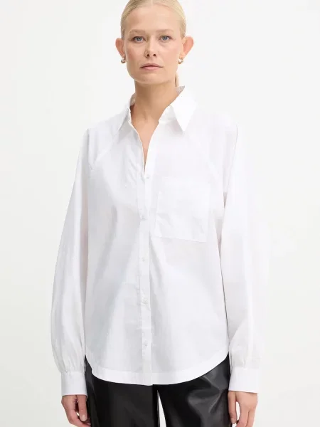 BOSS Orange koszula relaxed z kołnierzykiem klasycznym biały