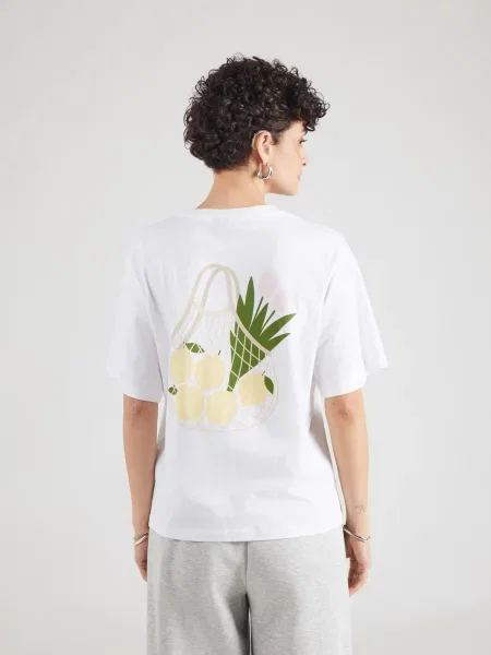 VERO MODA Tričko VMPAULINA THEA béžová / citrónová / olivová biela