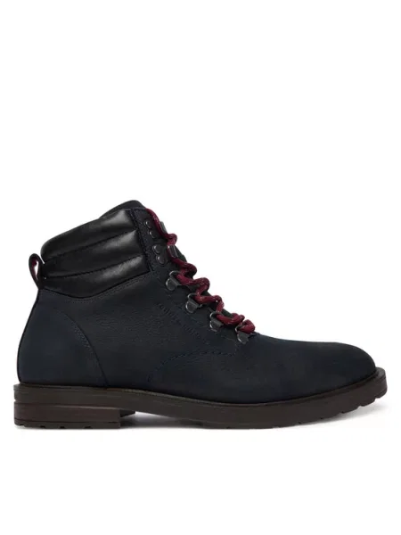 Tommy Hilfiger Gležnjarji Cleated Hilfiger Wrm Hook Boot Mornarsko modra