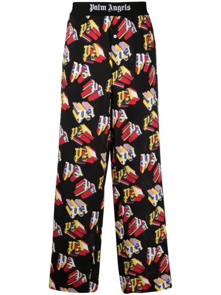 Pantaloni Palm Angels cu imagine negru