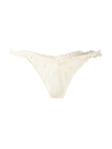 Hunkemöller Tanga Flora galben deschis alb