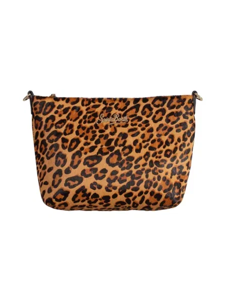 Wielobarwność torebka skórzana Mc2 Saint Barth w grochy skórzana brązowa