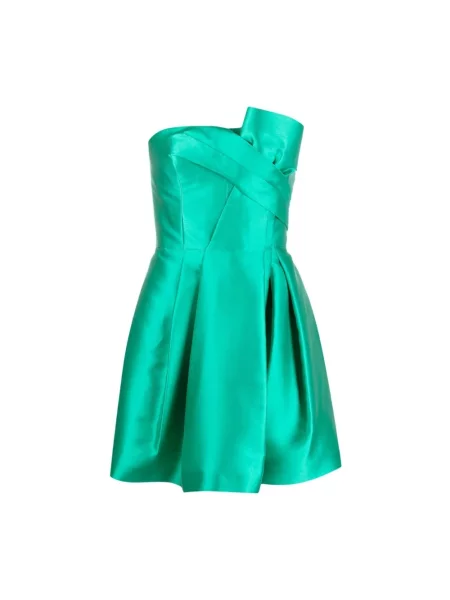 Lniana sukienka Alberta Ferretti zielona