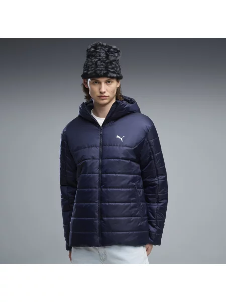 PUMA kurtka wyściełana Essentials z kapturem Odzież Niebieski S granatowa