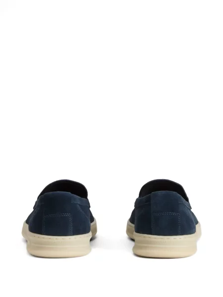 Pantofi loafer Woolrich din piele de căprioară albastru