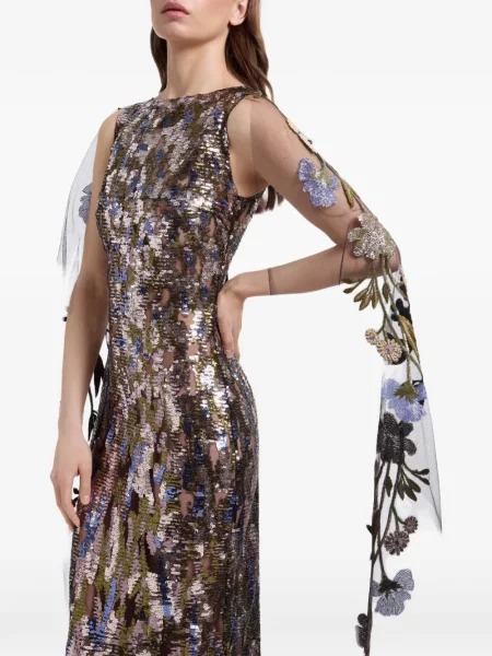 Rochie maxi Elie Saab cu paiete gri