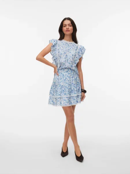 VERO MODA Bluză VMBLISS azur alb