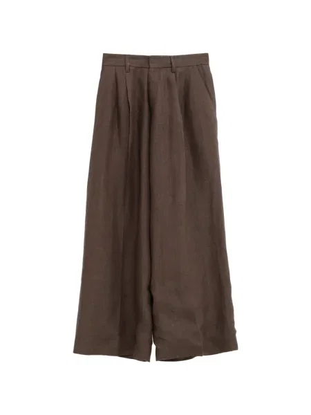 Pantaloni Erl plisate maro