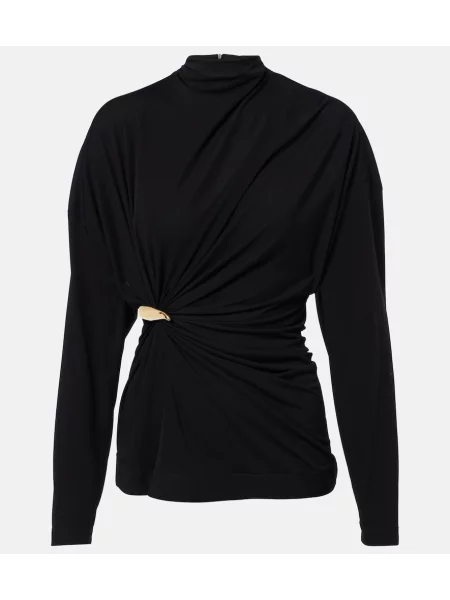 Top Bottega Veneta drapat negru
