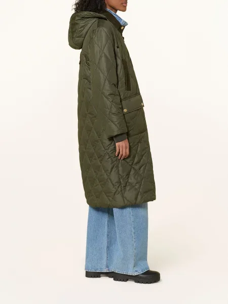Barbour Prošívaný Kabát Rudson Z Kombinace Materiálů zelená