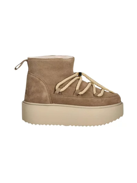 Inuikii śniegowce zamszowe Classic Low Platform beżowy brązowe