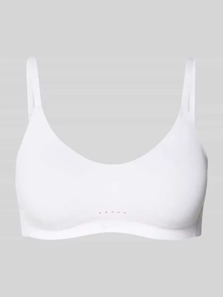 Biustonosz sportowy z nadruk z logo model Alate' Nike Training biały