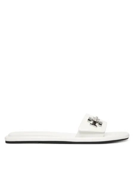 Papucs Tory Burch T Lock Slide fehér