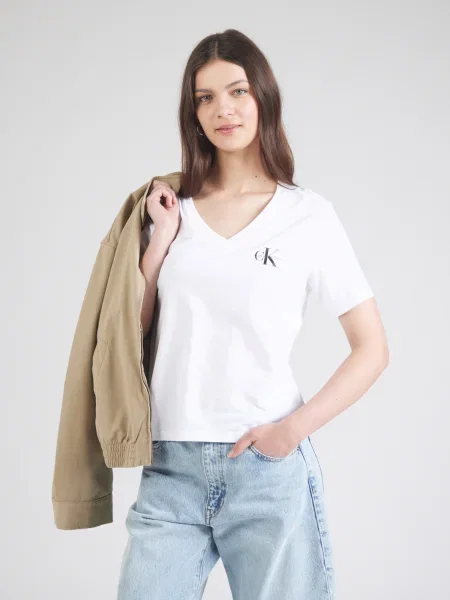 Calvin Klein Jeans Marškinėliai tamsiai pilka / juoda balta