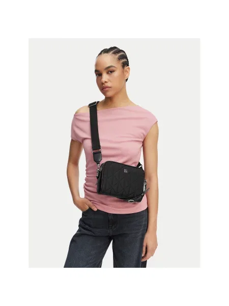 Torbica Calvin Klein Emblem Aop Jacquard Bucket crna