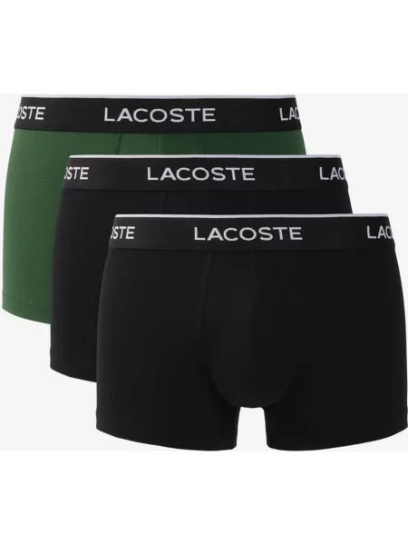 Bokserki Lacoste Stretch Cotton Logo zielony 3 sztuki S czarny