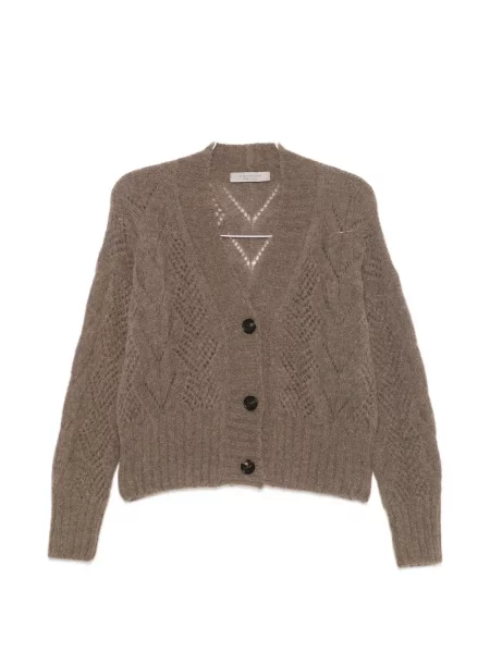 Cardigan D.exterior tricotate maro