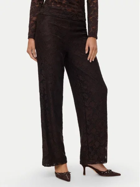 Vero Moda Штани з тканини Neline коричневий