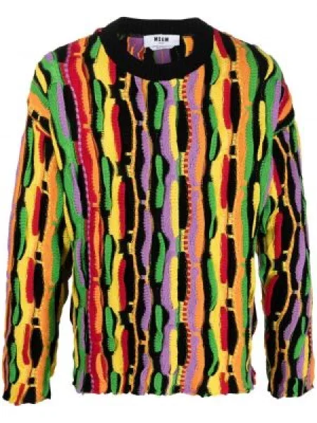 Žakárový svetr Msgm černý