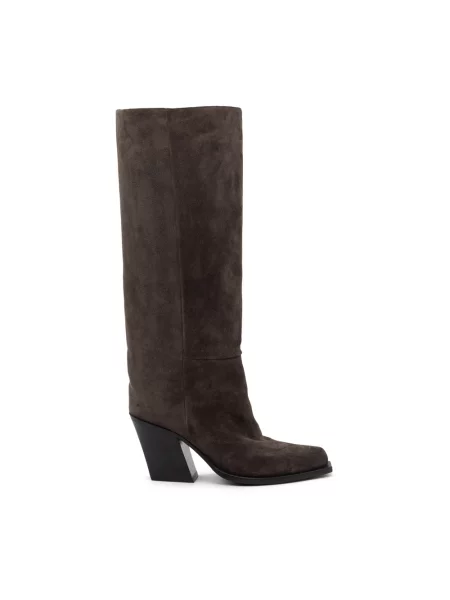 Lniane buty do kostki Vic Matie brązowe