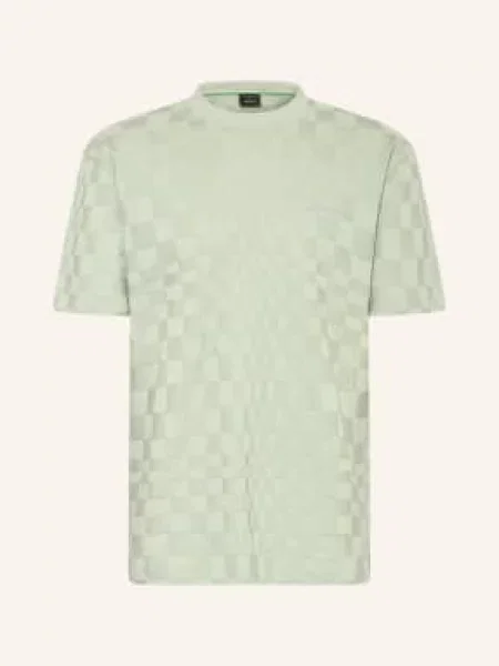 T-shirt o kroju regular fit z czystej bawełny model PS BOSS Green X PORSCHE zielona