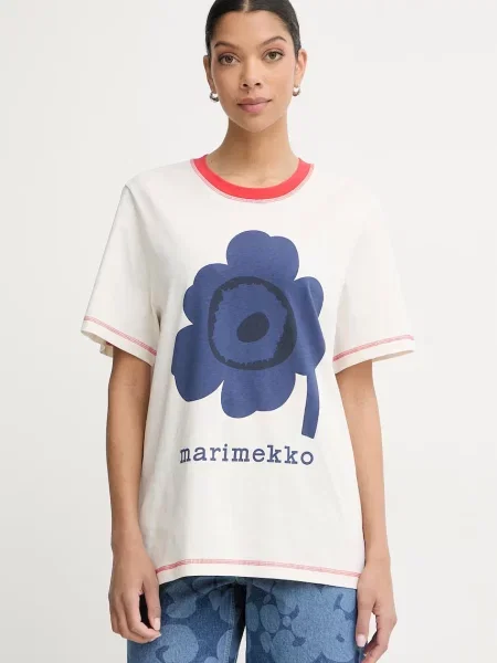 Marimekko T-shirt basic beżowy