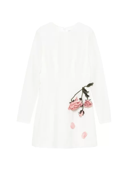 Rochie mini Cristina Savulescu cu model floral de costum mini alb