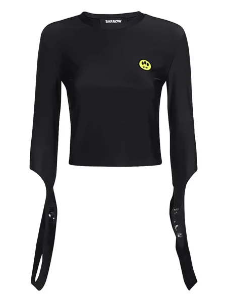Rozdělený rukáv tričko Barrow černé