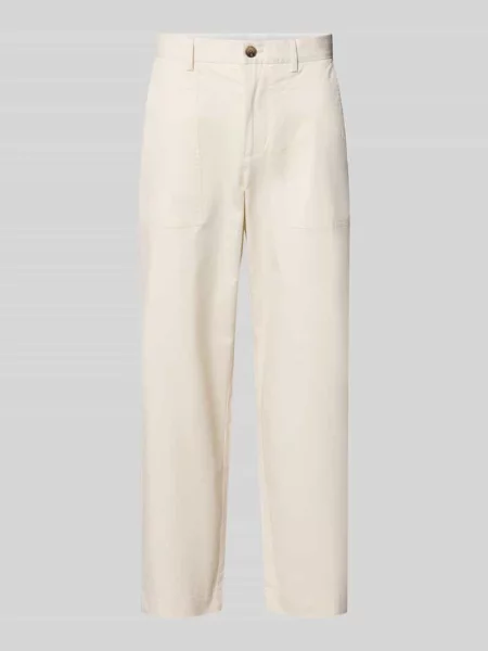 Spodnie o kroju loose fit o szerokości z mieszanki bawełny model Selected Homme białe