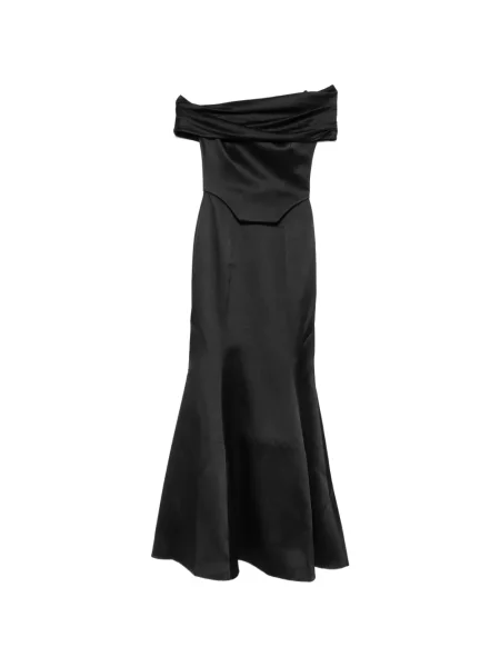 Rochie maxi Solace London din satin negru