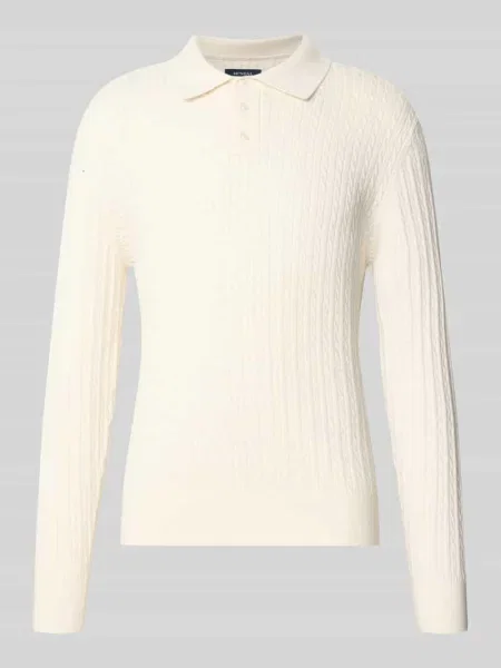 Sweter z dzianiny z kołnierzykiem polo i krótką listwą guzikową Mcneal
