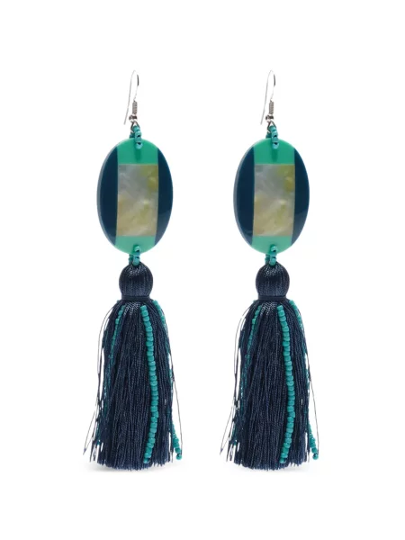 Cercei Maliparmi cu imprimeu geometric albastru