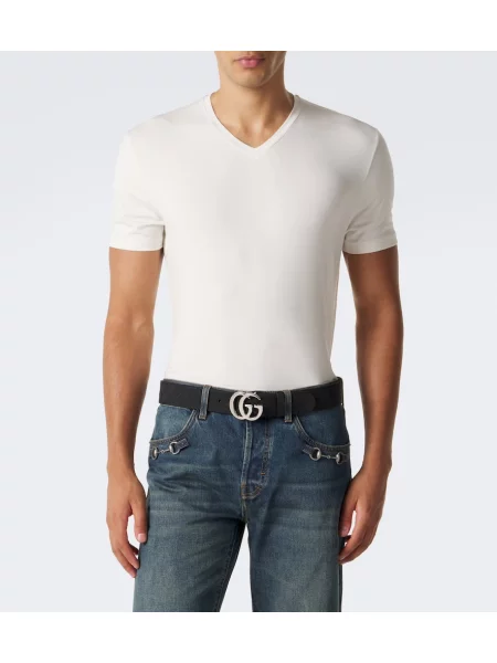 Tricou Gucci din jerseu alb
