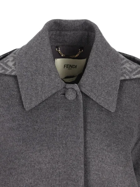 Palton Fendi cu glugă gri