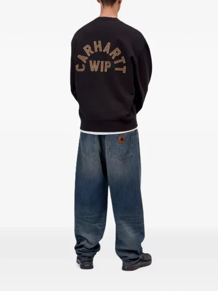 Pulover Carhartt Wip cu autograf negru