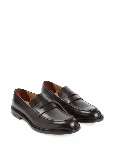 Pantofi loafer Brioni din piele maro