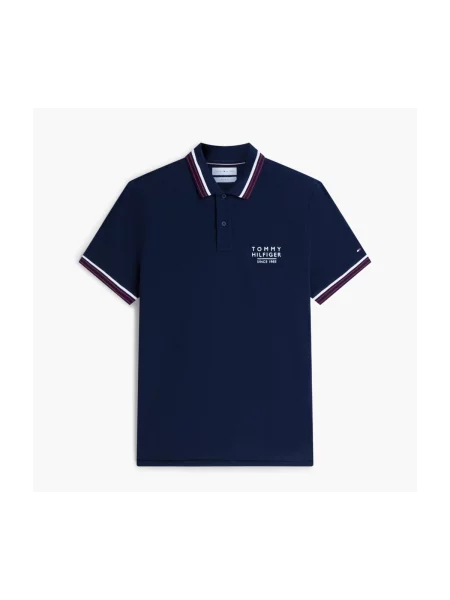 Gulerat tricou Tommy Hilfiger albastru