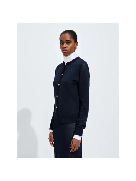 Dzianinowy lekki kardigan Bottega Veneta niebieski
