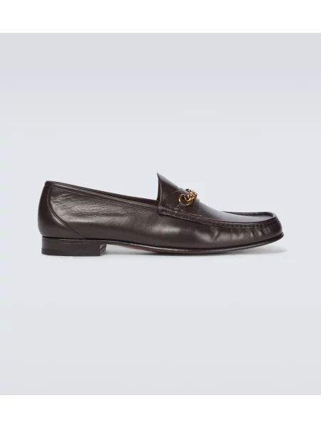 Usnjene loaferke Tom Ford rjava