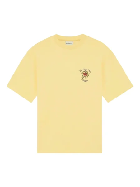 Tricou Drole De Monsieur cu model floral cu imagine galben