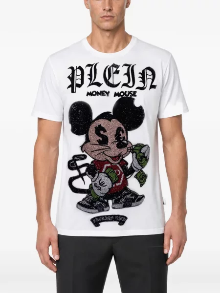 Stras tricou Philipp Plein alb