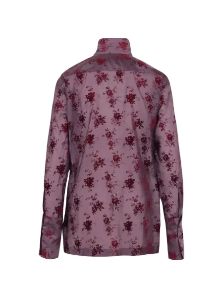 Cămașă Thelatest cu model floral cu imagine violet
