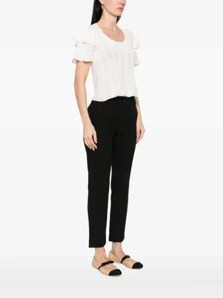Tricou Twinset cu volane alb