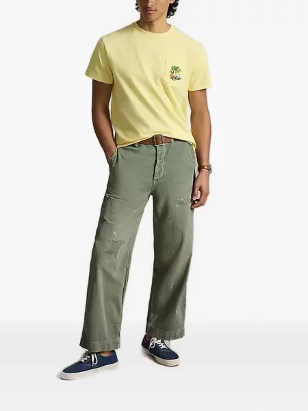 Поло тениска Polo Ralph Lauren бродирана жълто