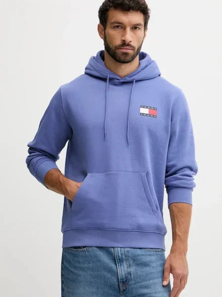 Tommy Jeans dukserica sa kapuljačom za muškarce s pamukom plava